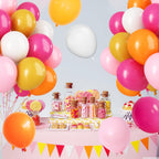 Paready Pink & Orange Latex Balloons – 62 Pcs, 12in Autumn Party Decor