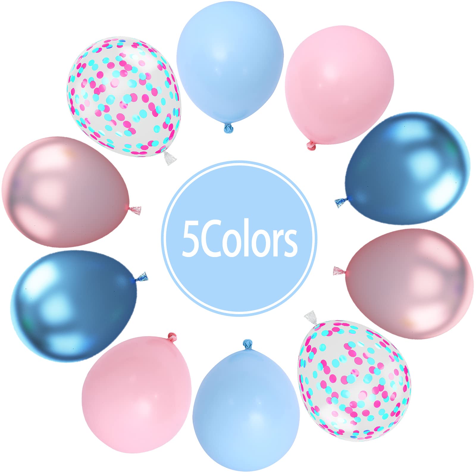 Paready Macaron Pink & Blue Balloons – 60 Pcs 12-Inch for Baby Showers, Gender Reveal & Celebrations