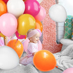 Paready Pink & Orange Latex Balloons – 62 Pcs, 12in Autumn Party Decor