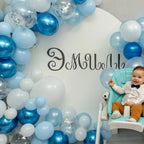 Paready 62-Piece Blue Balloons Set – 12in Latex in Macaron, Pearl, Metallic & Confetti for Baby Shower, Birthday, Wedding