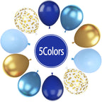 Paready Blue & Gold Confetti Balloons – 60 Pcs, 12in Navy & Metallic Gold Latex Party Decor
