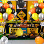 Paready Balloons Set – 60 Pcs Black, Orange, Yellow & Metallic Silver, 12-Inch Car Theme Party Decor