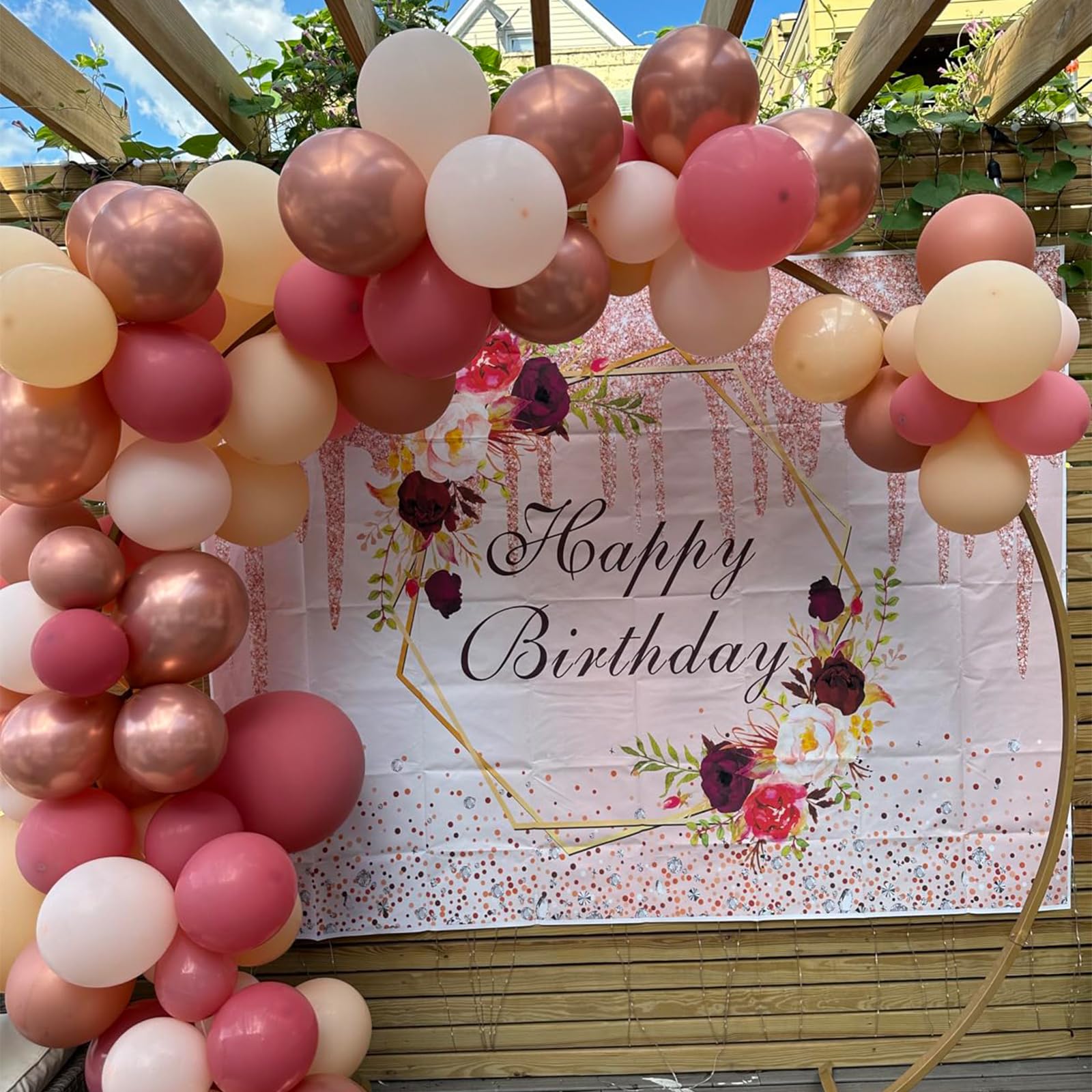 Paready Dusty Pink Latex Balloons – 60 Pcs, 12 Inch Nude, Dusty Pink, Sand White & Champagne Gold for Weddings & Parties