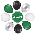 Paready Green Black Silver Balloons – 60 Pcs 12 Inch Latex Party Balloons for Video Game, Football, Birthday, Baby Shower