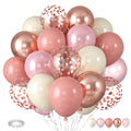 Paready Dusty Pink Boho Balloons Set – 36pc Confetti, Rose Gold & Ivory White