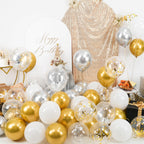 Paready Gold & Silver Latex Balloons – 60 Pcs 12" Confetti Set for Birthday, Wedding & Celebrations