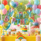 Paready 29pc Gradient Happy Birthday Balloon Banner Set – 16in + 18in Balloons