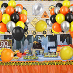 Paready Balloons Set – 60 Pcs Black, Orange, Yellow & Metallic Silver, 12-Inch Car Theme Party Decor