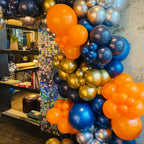 Paready 32-Piece Blue and Orange Balloons with Ribbons – Latex Balloons for Birthday Parties, Baby Showers, Weddings