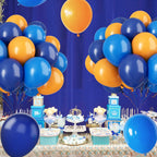 Paready 32-Piece Blue and Orange Balloons with Ribbons – Latex Balloons for Birthday Parties, Baby Showers, Weddings