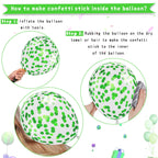 Paready Green & Blue Balloons – 60 Pcs, 12inch Latex Confetti Balloons for Jungle Dinosaur Party Decor