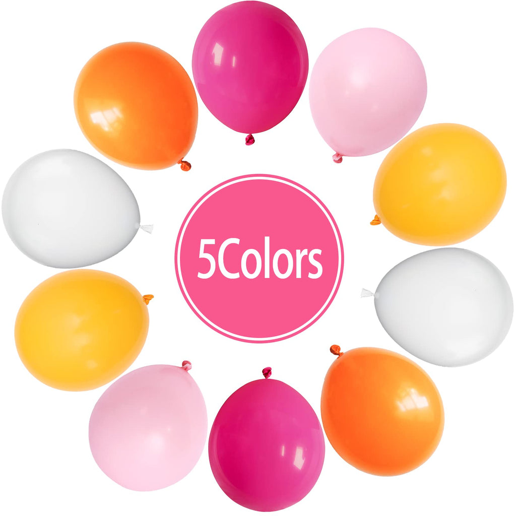 Paready Pink & Orange Latex Balloons – 62 Pcs, 12in Autumn Party Decor