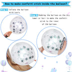 Paready Frozen Balloons - 60 Pcs 12 Inch Purple and Blue with Snow Confetti for Frozen Theme Parties
