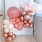 Paready Dusty Pink Boho Balloons Set – 36pc Confetti, Rose Gold & Ivory White