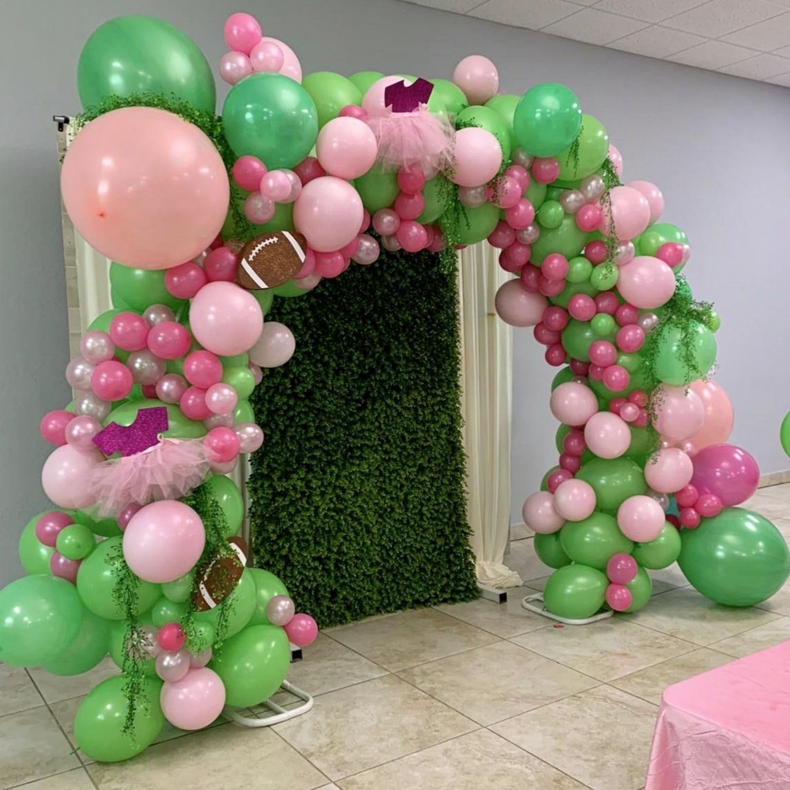 Paready Tropical Party Balloons – Green & Pink 60 Pcs 12 Inch Confetti & Rose Gold for Luau, Birthday, Baby Shower
