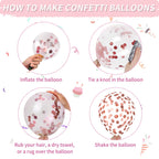 Paready Dusty Pink Boho Balloons Set – 36pc Confetti, Rose Gold & Ivory White
