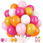 Paready Pink & Orange Latex Balloons – 62 Pcs, 12in Autumn Party Decor