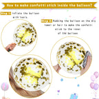 Paready Sage Green & Gold Balloons – 62 Pcs Confetti & Ribbon Set
