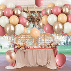 Paready Dusty Pink Latex Balloons – 60 Pcs, 12 Inch Nude, Dusty Pink, Sand White & Champagne Gold for Weddings & Parties