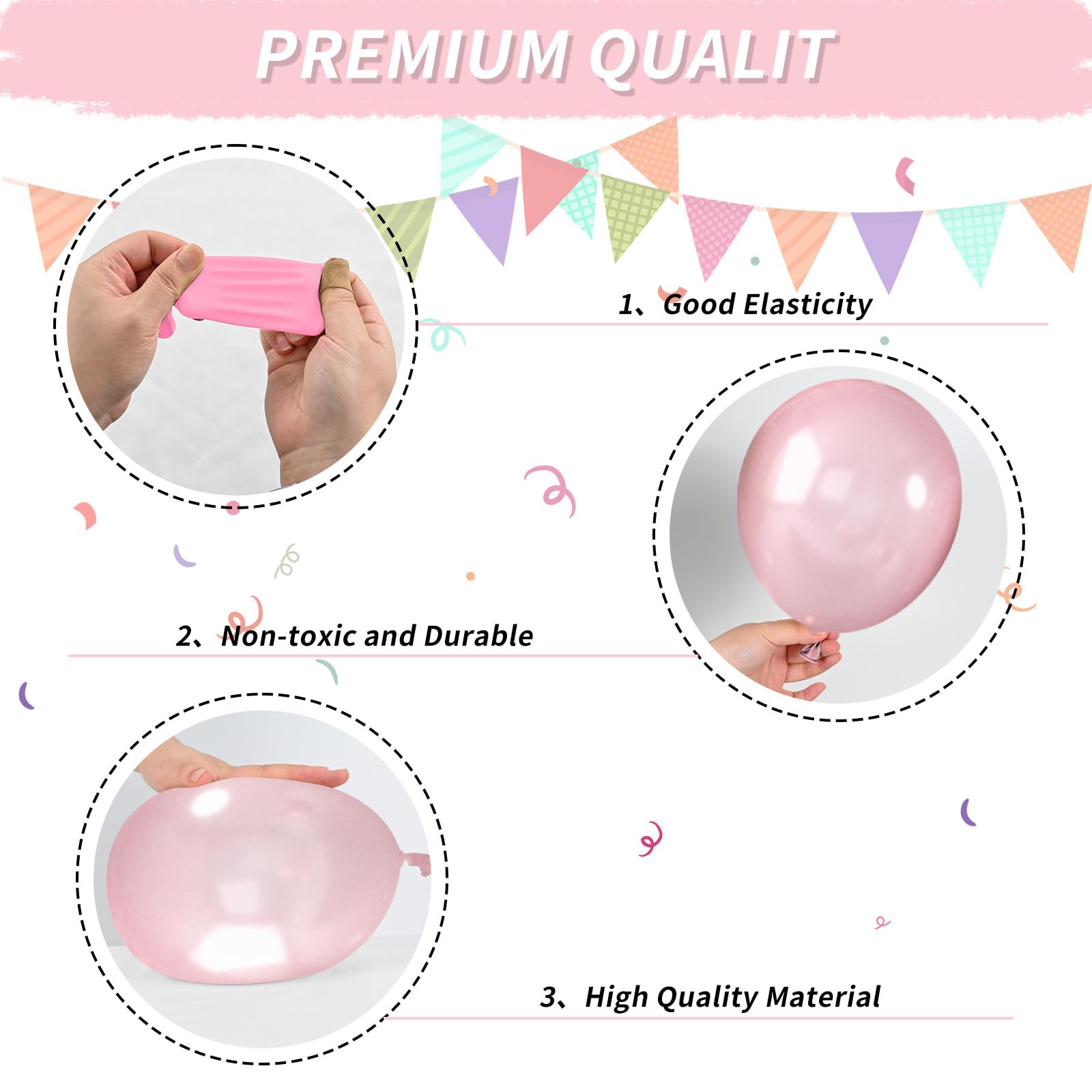 Paready Dusty Pink Boho Balloons Set – 36pc Confetti, Rose Gold & Ivory White