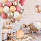 Paready Dusty Pink Latex Balloons – 60 Pcs, 12 Inch Nude, Dusty Pink, Sand White & Champagne Gold for Weddings & Parties