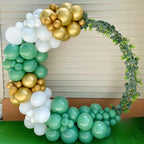 Paready Sage Green & Gold Balloons – 62 Pcs Confetti & Ribbon Set