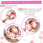 Paready Pink Confetti Balloons – 60 Pcs, 12in, Metallic Red, Rose Gold & Pink for Party Decor