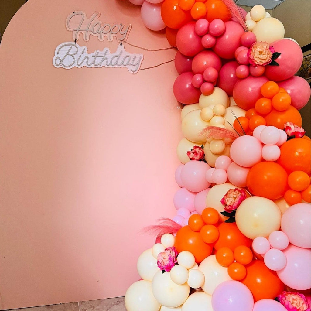 Paready Pink & Orange Latex Balloons – 62 Pcs, 12in Autumn Party Decor