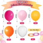 Paready Pink & Orange Latex Balloons – 62 Pcs, 12in Autumn Party Decor