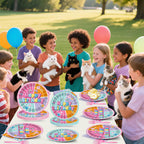 Pargreeff 96 PCS Super Cat Birthday Party Plates Napkins Forks Set