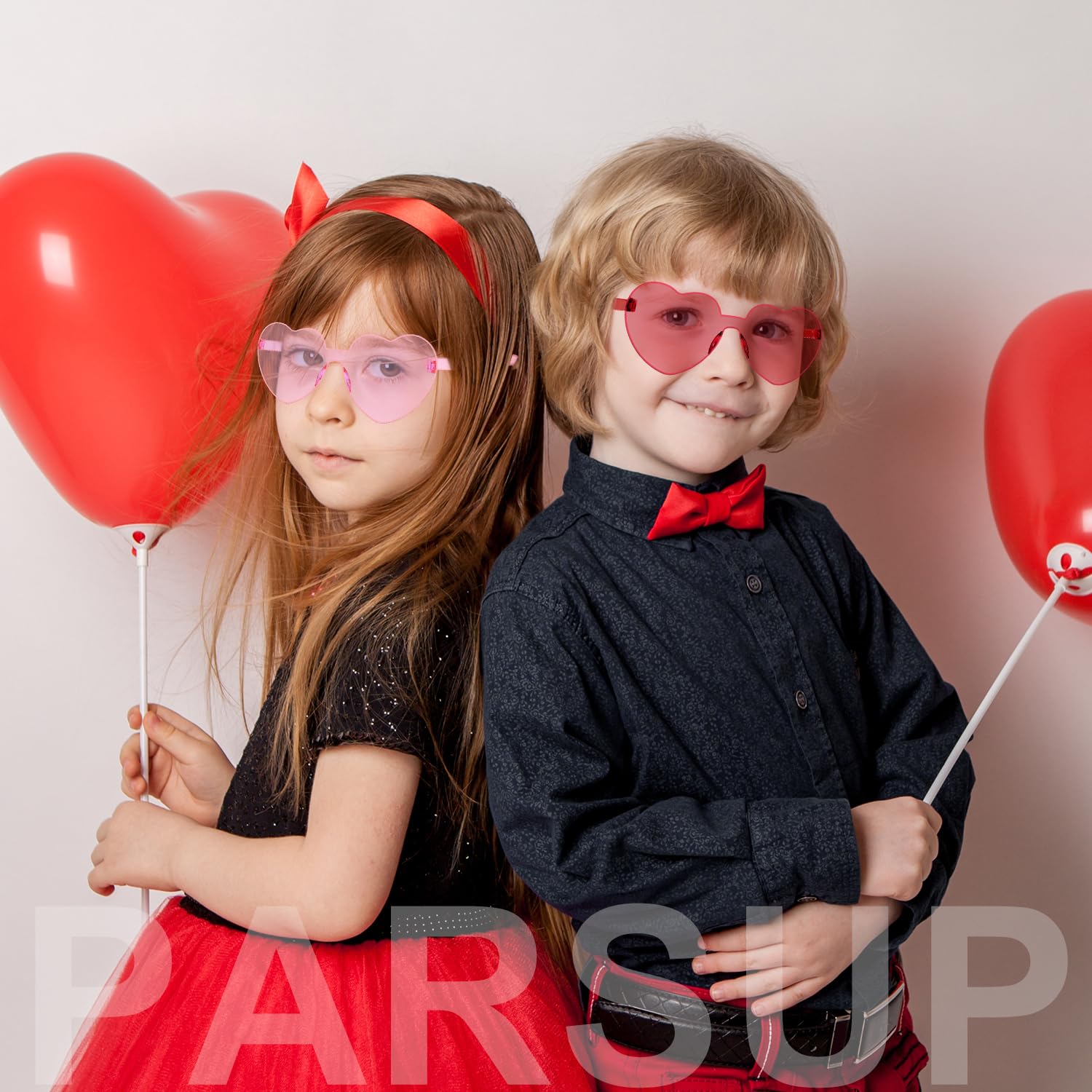 PARSUP 12-Pack Valentine Cards with Heart Glasses – Kids Party Favors & Classroom Gifts