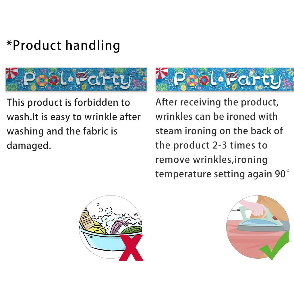 Partico Pool Party Banner – Summer Hawaiian Outdoor Decor, 118 x 20 in