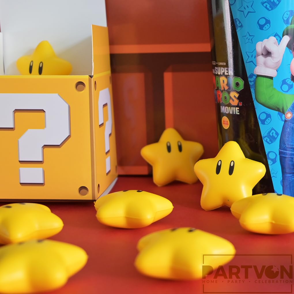 PARTVON Mini Star Stress Ball – Video Game Party Favors, Classroom Rewards & Party Decorations (30 pcs)