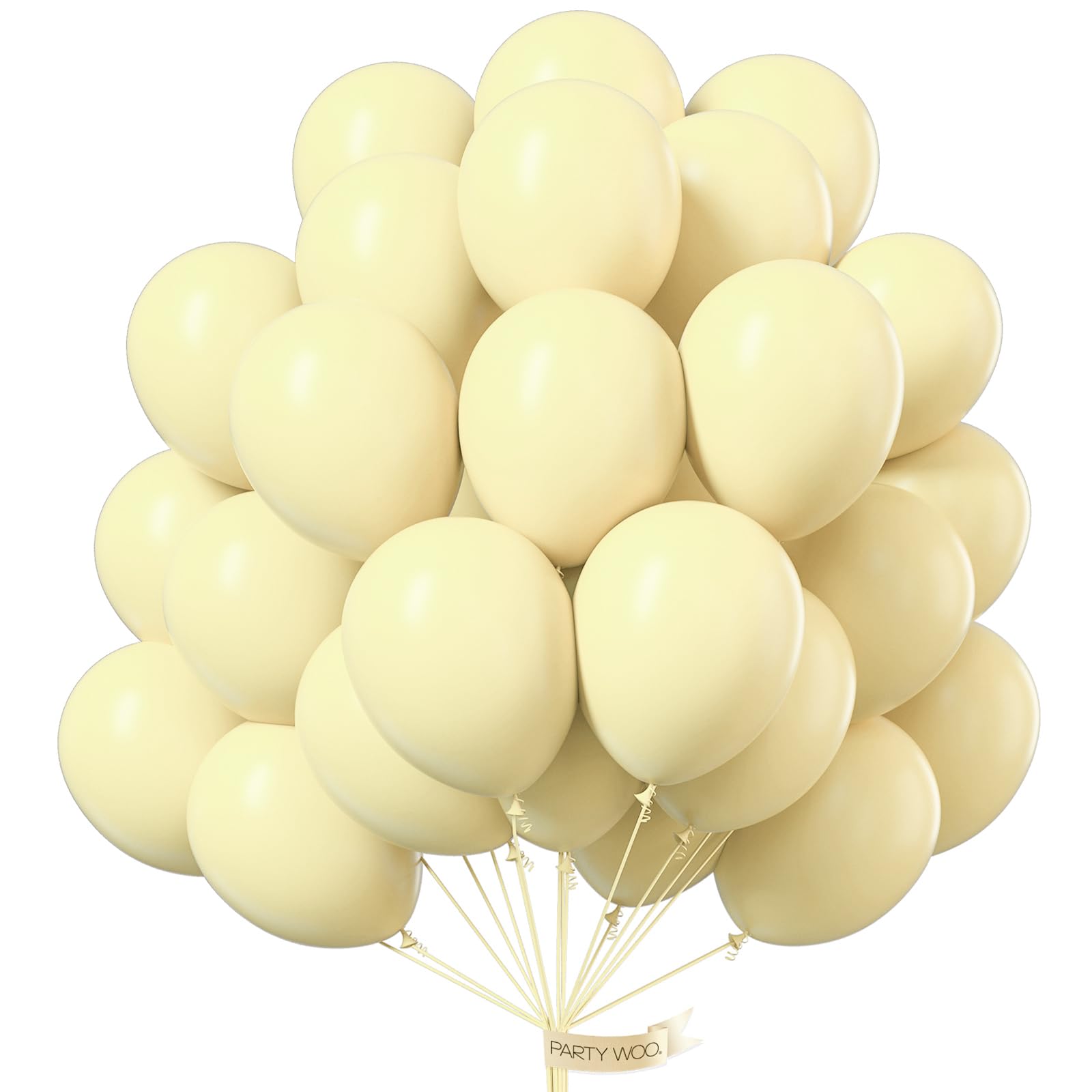 PartyWoo Pastel Yellow Balloons 50 Pcs - 12 Inch Latex Party Decor for Graduation, Baby Shower & More