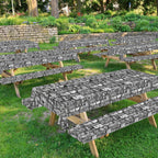 Party Greeting Brick Stone Wall Tablecloth Roll | 100ft x 51in Disposable Medieval Backdrop & Table Cover