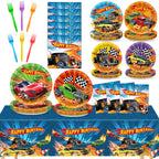 98 Pcs Race Car Party Supplies – 24 Guests Tableware Set | Party Greeting