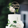 Party to Be Happy 50th Birthday Cake Topper – 3D White Roses