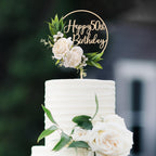 Party to Be Happy 50th Birthday Cake Topper – 3D White Roses