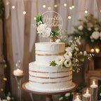Party to Be Happy 50th Birthday Cake Topper – 3D White Roses