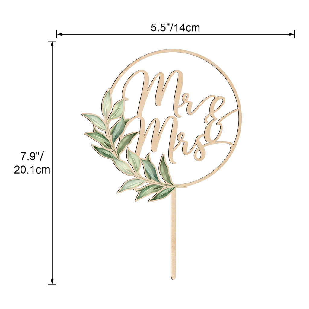 Party to Be Mr & Mrs Greeny – Wooden Wedding Cake Topper (Design 02)