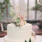 Party to Be Mr & Mrs Greeny – Wooden Wedding Cake Topper (Design 02)