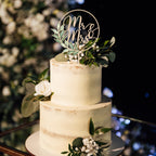 Party to Be Mr & Mrs Greeny – Wooden Wedding Cake Topper (Design 02)