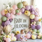 Partycus Purple Green Pink Balloon Arch Kit | Double Stuffed Pastel Garland for Baby Shower, Wedding & Birthday