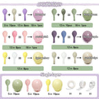 Partycus Purple Green Pink Balloon Arch Kit | Double Stuffed Pastel Garland for Baby Shower, Wedding & Birthday