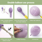 Partycus Purple Green Pink Balloon Arch Kit | Double Stuffed Pastel Garland for Baby Shower, Wedding & Birthday