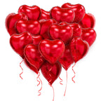 PartyGarden Red Heart Balloons – 20 Pcs, 18-Inch Foil Heart Balloons for Valentine’s Day, Galentine’s Day & Weddings