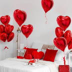 PartyGarden Red Heart Balloons – 20 Pcs, 18-Inch Foil Heart Balloons for Valentine’s Day, Galentine’s Day & Weddings