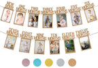 PartyHooman 1st Birthday Photo Banner — Newborn to 12 Months (Kraft)