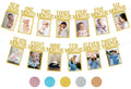 PartyHooman 1st Birthday Photo Banner – Pre-Strung, Frames & Newborn Card (Gold)