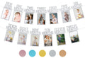 PartyHooman 1st Birthday Photo Banner — Pre-strung Silver Frame, Newborn to 12 Months Milestones